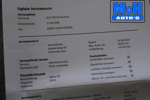 Mercedes-Benz SLK 200 K. Prestige Plus|NEK/STOELVERW|LEER