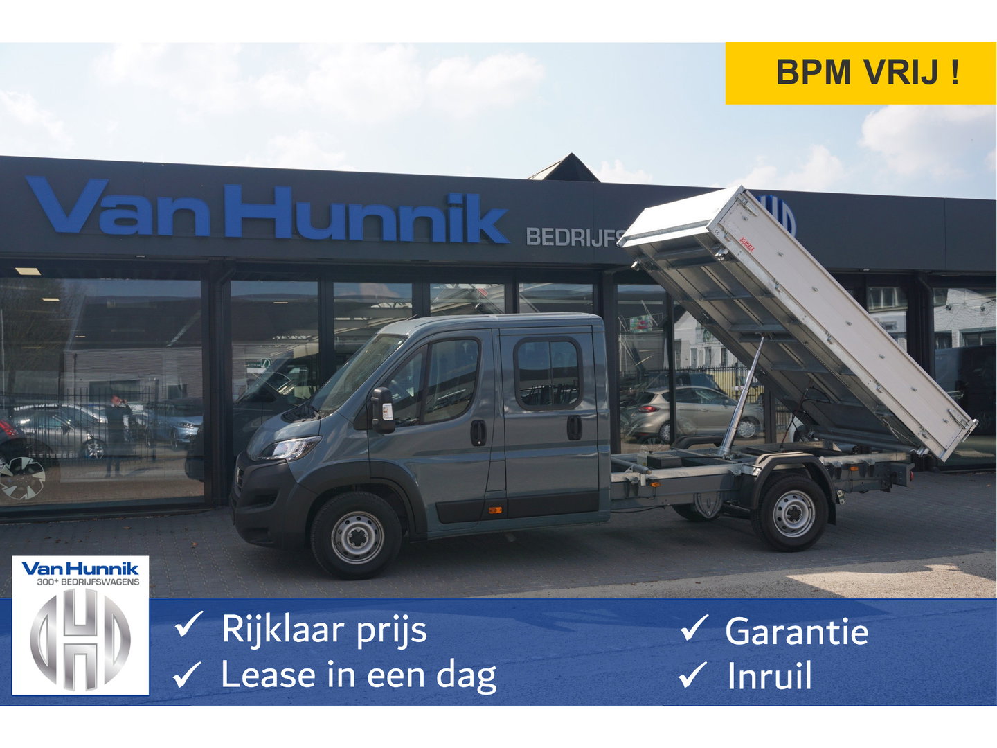 Fiat Ducato 35 Maxi DOKA 180PK 3-Zijdige Kipper AUT 10" Scherm, Navi, Climate, Camera!! NR. K01*