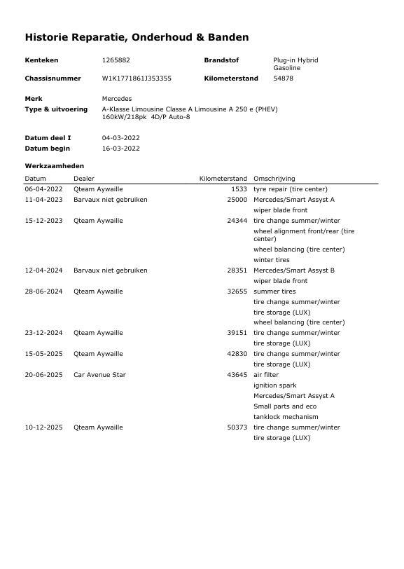 Mercedes-Benz A-Klasse 250 e Business Line CARPLAY / LEER / CAMERA / CRUISE CONTROLE / DEALER ONDERHOUDEN