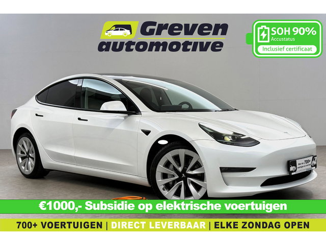 Tesla Model 3 - Long Range AWD 351PK 75 kWh Facelift | Warmtepomp | Autopilot | Snelladen | SOH 90% | Pano | Camera | Memory | Stoel/Stuur verw.