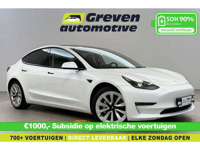 Tesla Model 3 - Long Range AWD 351PK 75 kWh Facelift | Warmtepomp | Autopilot | Snelladen | SOH 90% | Pano | Camera | Memory | Stoel/Stuur verw.
