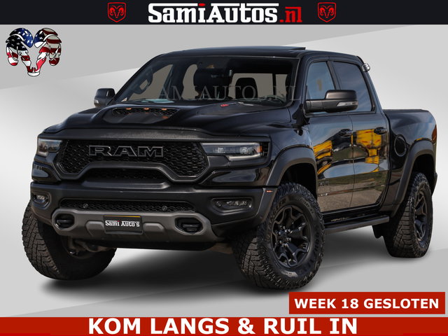 Dodge Ram Pick-Up - TRX HELLCAT | 6.2 V8 712PK SUPERCHARGER | FULLY LOADED | CARBON | BLACK ON BLACK | CREW CAB | DUBBELE CABINE | 5 PERSOONS |