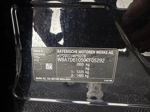 BMW 7 Serie 745e High Executive M-Sportpack *PANO | LEATHER | LASER-LIGHT | HEAD-UP | ADAPTIVE-CRUISE | BLINDSPOT | SOFT-CLOSE | HARMAN/KARDON | NIGHT-VISION | MEMORY-PACK | DIGI-COCKPIT | KEYLESS | DAB+ | CAMERA | HEATED-COMFORTSEATS