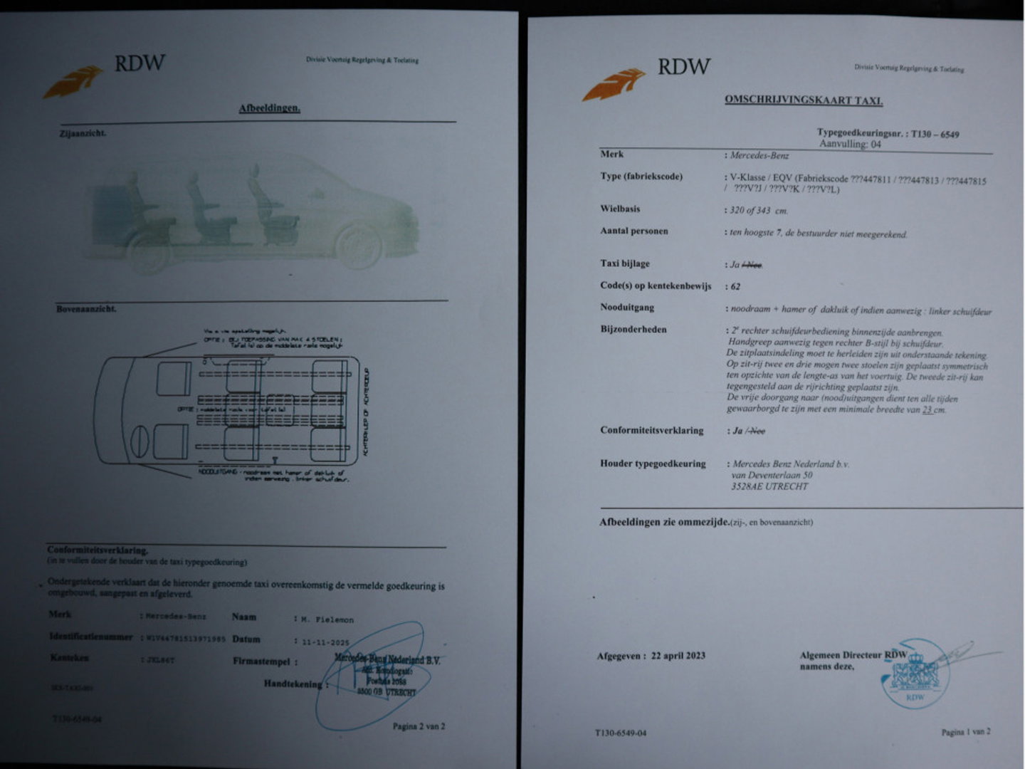 Mercedes-Benz EQV 300 90kWh - TAXI RIJKLAAR - L3 Extra Lang - 8 Zits - Leder - elc. Schuif
