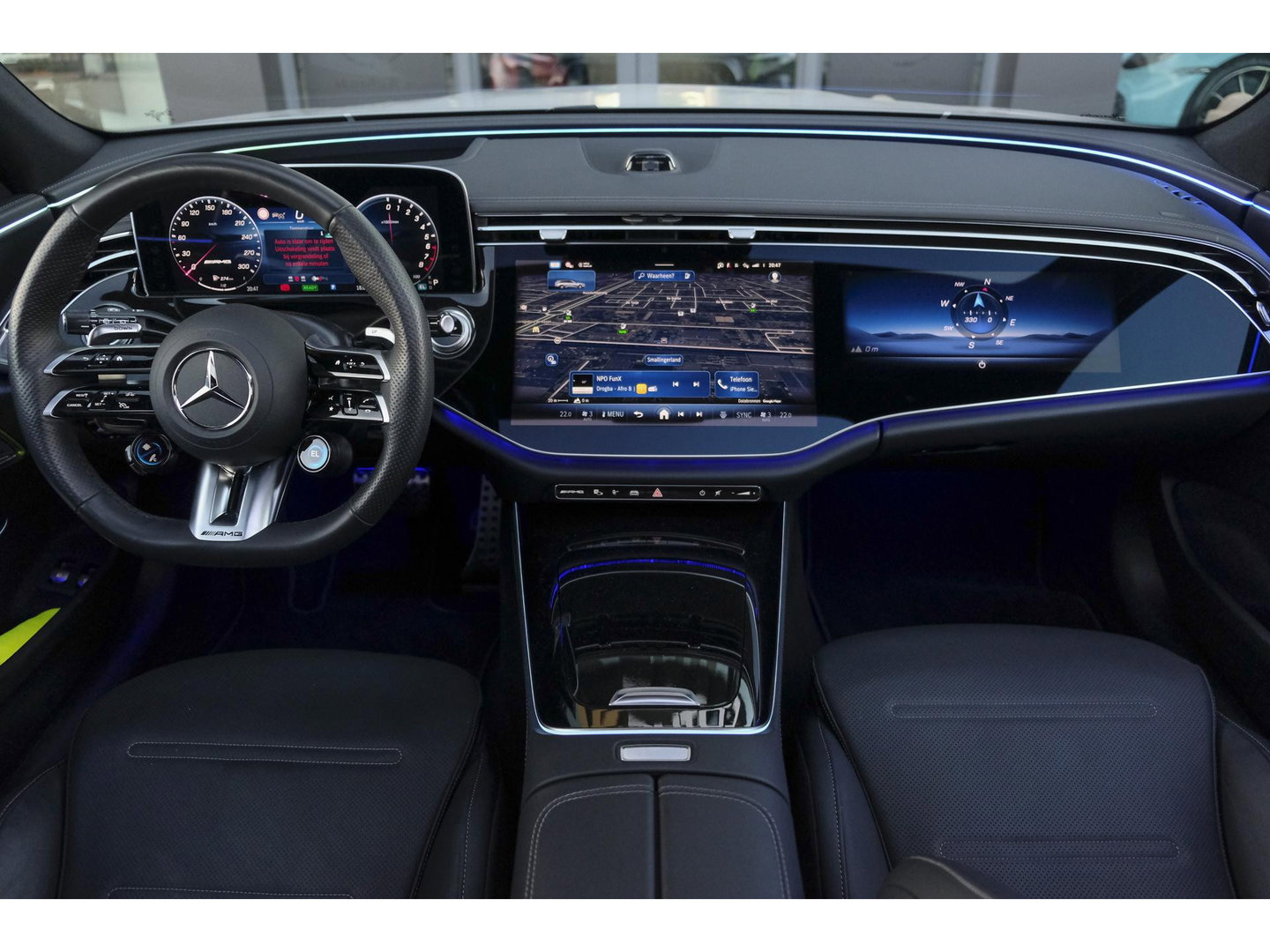 Mercedes-Benz E-Klasse Estate E53 AMG 612pk 4MATIC+ Panoramadak *BTW* Burmester 4d Massage Superscreen Stoelkoeling Trekhaak BOMVOL!! Alpin grau