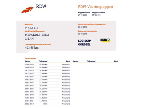 Mercedes-Benz Citan 109 CDI Euro 6 - Airco - NAP - LM - 1ste Eigenaar