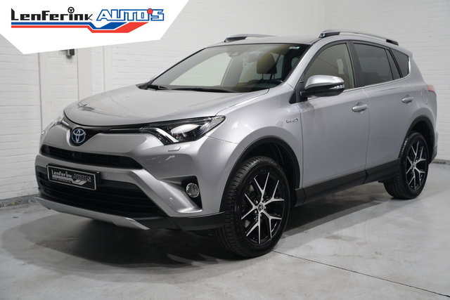 Toyota RAV4 - AWD hybrid style-selection navigatie trekhaak-afneembaar 18"-lmv PDC v+a 360-camera leder/stof bekleding stoelen/stuur verwarmd ECC cruise-controle private-glas stuurbediening keyless entry/start electrische-achterklep