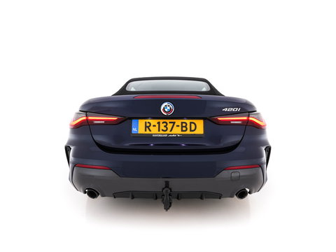 BMW 4 Serie Cabrio 420i M-Sportpack High Executive (INCL-BTW) *LEATHER | FULL-LED | MEMORY-PACK | BLINDSPOT | DIGI-COCKPIT | HIFI-SOUND | SHIFTPADDLES | CAMERA | DAB | NAVI-FULLMAP | TOWBAR | 19''ALU*