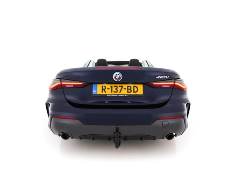 BMW 4 Serie Cabrio 420i M-Sportpack High Executive (INCL-BTW) *LEATHER | FULL-LED | MEMORY-PACK | BLINDSPOT | DIGI-COCKPIT | HIFI-SOUND | SHIFTPADDLES | CAMERA | DAB | NAVI-FULLMAP | TOWBAR | 19''ALU*