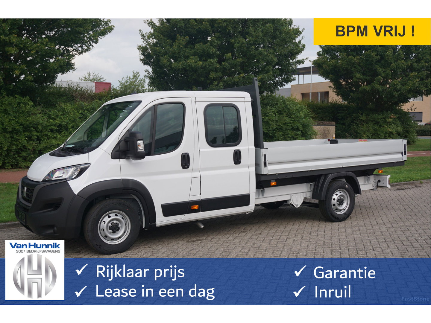 Fiat Ducato 35 DOKA 140PK L3 Open Laadbak BPM VRIJ Apple CP/Android A, Cruise, Climate Trekhaak!! NR. ZD02*