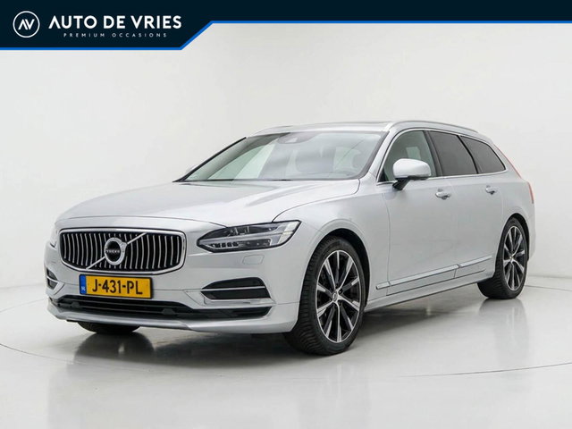 Volvo V90 - 2.0 B4 190pk Automaat Inscription | Panoramadak | Zwart leder | Massage | Pilot Assist | Trekhaak