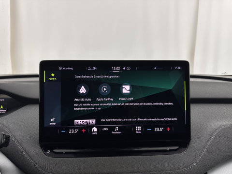 Škoda Enyaq iV 60 [ 3-Fase-11kW ] {SOH-88%} (INCL-BTW) *LEATHER-FABRIC | FULL-LED | DIGI-COCKPIT | CAMERA | KEYLESS | NAVI-FULLMAP | AMBIENTLIGHT | ECC | HEATED-COMFORTSEATS | PRIVACY-GLASS | DAB+ | PDC | CRUISE | 19"ALU*