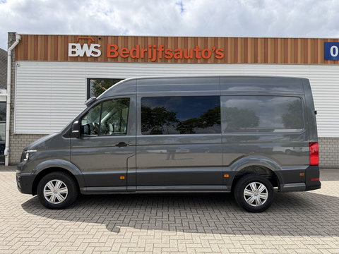 Volkswagen Crafter 35 2.0 TDI 177pk L3H3 ( L2H2 ) DC 6 persoons Comfortline / euro 6 / bpm vrij / vaste prijs rijklaar € 31.950 ex btw / lease vanaf € 521 / airco / cruise / grijs metallic !