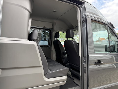Volkswagen Crafter 35 2.0 TDI 177pk L3H3 ( L2H2 ) DC 6 persoons Comfortline / euro 6 / bpm vrij / vaste prijs rijklaar € 31.950 ex btw / lease vanaf € 521 / airco / cruise / grijs metallic !