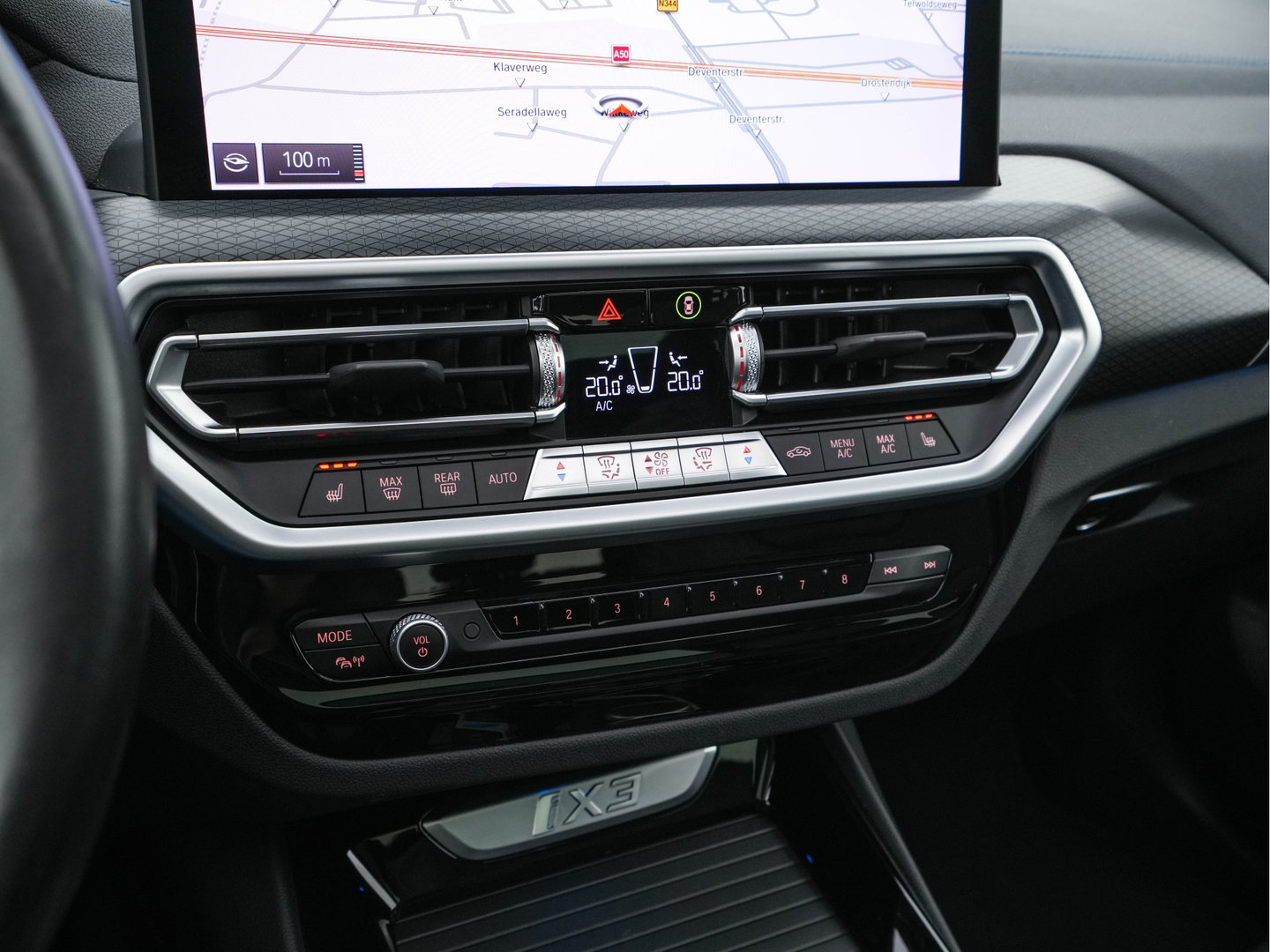BMW iX3 High Executive 80 kWh Facelift [ 3-Fase-11kW) ] {SOH-100%} (INCL-BTW) Aut. *PANO | LEATHER | ADAPTIVE-CRUISE | FULL-LED | HARMAN/KARDON | TOPVIEW | MEMORY-PACK | BLINDSPOT | DIGI-COCKPIT | HEATED-COMFORTSEATS | DAB+ | NAVI-FULLMAP | HEAD-UP | 20''ALU