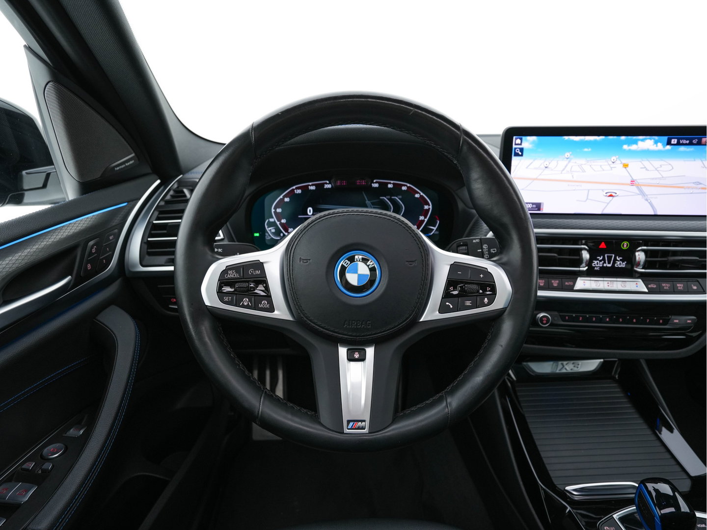 BMW iX3 High Executive 80 kWh Facelift [ 3-Fase-11kW) ] {SOH-100%} (INCL-BTW) Aut. *PANO | LEATHER | ADAPTIVE-CRUISE | FULL-LED | HARMAN/KARDON | TOPVIEW | MEMORY-PACK | BLINDSPOT | DIGI-COCKPIT | HEATED-COMFORTSEATS | DAB+ | NAVI-FULLMAP | HEAD-UP | 20''ALU