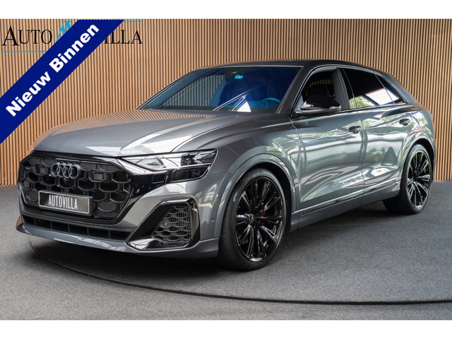 Audi Q8 - 60 TFSI e quattro Pro Line S Competition HUD Panodak 360° B&O ACC Leer LM velgen Memory seats Climate voor en achter PDC Elektr. uitklapbare trekhaak Stoelverwarming voor & achter Niveauregeling Massage Stoelventilatie NIEUW! Fabrieksgarantie!