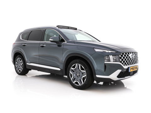 Hyundai Santa Fe 1.6 T-GDI HEV Premium Sky (Face-lift) (INCL-BTW) *PANO | LEATHER | FULL-LED | ADAPTIVE-CRUISE | BLINDSPOT | MEMORY-PACK | DIGI-COCKPIT | SHIFTPADDLES | PRIVACYGLASS | NAVI-FULLMAP | HEAD-UP |19''ALU*