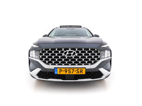 Hyundai Santa Fe 1.6 T-GDI HEV Premium Sky (Face-lift) (INCL-BTW) *PANO | LEATHER | FULL-LED | ADAPTIVE-CRUISE | BLINDSPOT | MEMORY-PACK | DIGI-COCKPIT | SHIFTPADDLES | PRIVACYGLASS | NAVI-FULLMAP | HEAD-UP |19''ALU*
