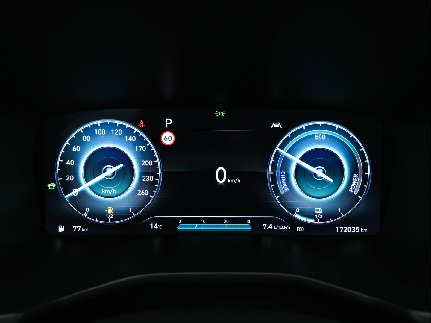 Hyundai Santa Fe 1.6 T-GDI HEV Premium Sky (Face-lift) (INCL-BTW) *PANO | LEATHER | FULL-LED | ADAPTIVE-CRUISE | BLINDSPOT | MEMORY-PACK | DIGI-COCKPIT | SHIFTPADDLES | PRIVACYGLASS | NAVI-FULLMAP | HEAD-UP |19''ALU*
