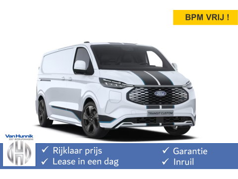 Ford Transit Custom 340L 218PK 71KWH Sport AUT Elektrisch Navi, ACC, 360° Cam B&O, 19" LM, 2x Schuifdeur!! NR. P02*