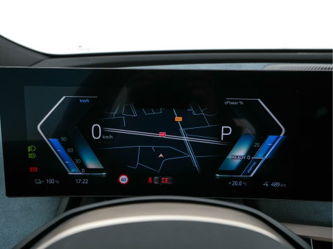 BMW iX xDrive40 Business Edition Plus 77 kWh [ 3-Fase ] {SOH-100%} (INCL-BTW) *PANO | HEAD-UP | TOPVIEW | MASSAGE | LASER-LIGHT | MEMORY-PACK | BOWERS&WILKINS | BLINDSPOT | WIDESCREEN-COCKPIT | HEATED-COMFORTSEATS | DAB | AMBIENTLIGHT | NAVI-FULLMAP | 20''AL