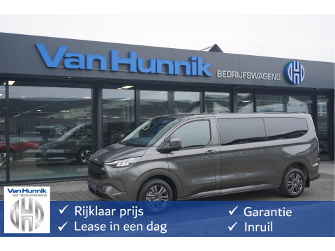 Ford Transit Custom 320L 2.5 PHEV 233PK Dubbel Cabine Limited PRIJS INCL. BPM !! 13" Navi, Adap. Cruise, Camera, 17" LM, Trekhaak!! NR. HYBDC1