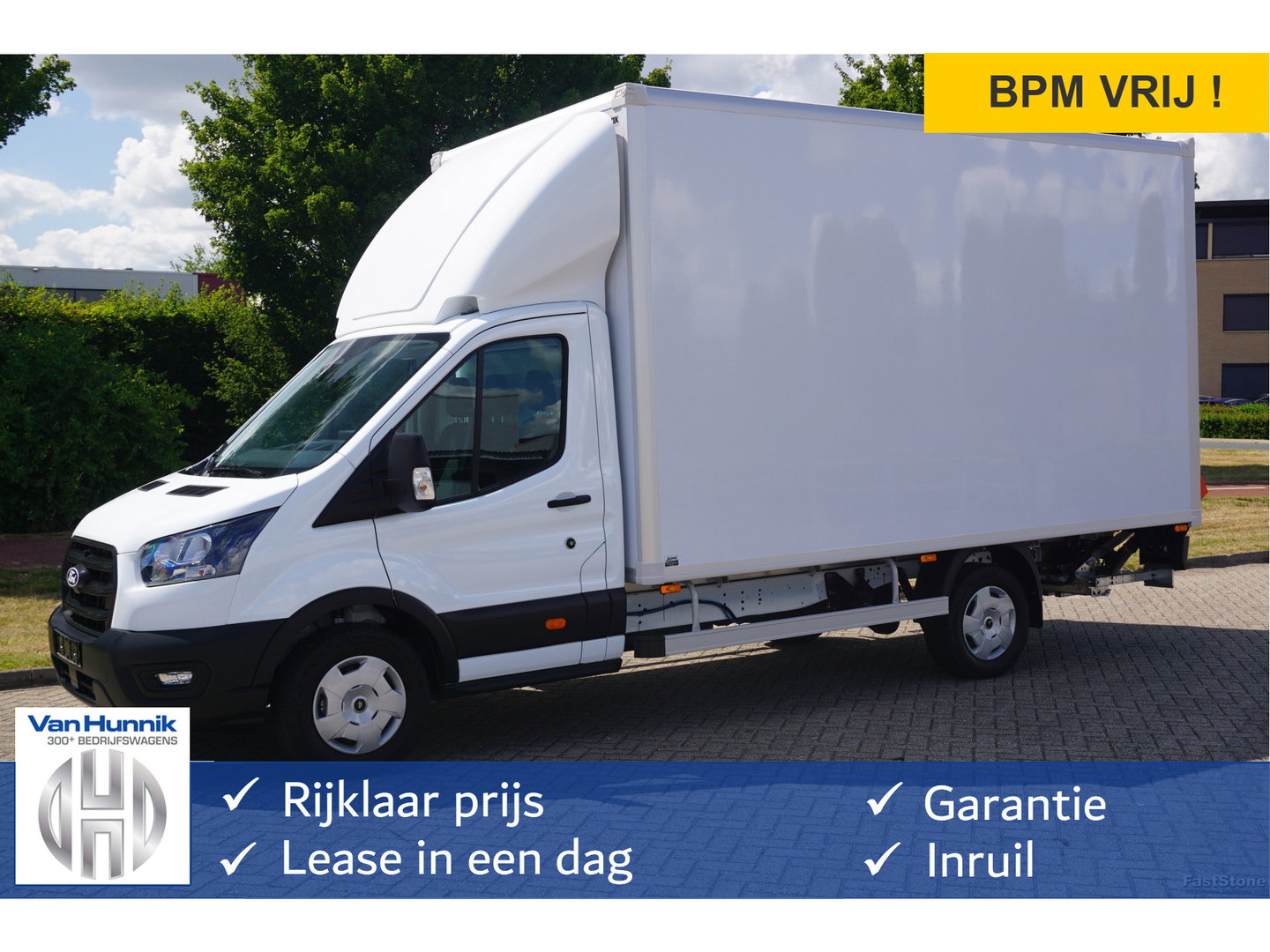 Ford Transit 350L 165PK Bakwagen AUT-10 BPM VRIJ Navi, ACC, Dhollandia 1000KG, 3.5T Trekgewicht!! NR. DJ02*