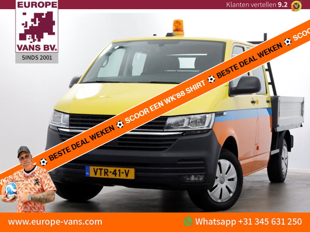 Volkswagen Transporter - T6.1 2.0 TDI 110pk L2H1 D.C. Open Laadbak Airco/Carplay 03-2023