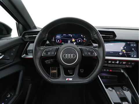 Audi A3 Limousine 30 TFSI S-Line Edition (INCL-BTW) Aut. *PANO | LEATHER-FABRIC | FULL-LED | AMBIENTLIGHT | SPORTSEATS | DIGI-COCKPIT | NAVI-FULLMAP | PRIVACYGLASS | SHIFTPADDLES | DAB+ | CRUISE | KEYLESS | PDC | 18"ALU*