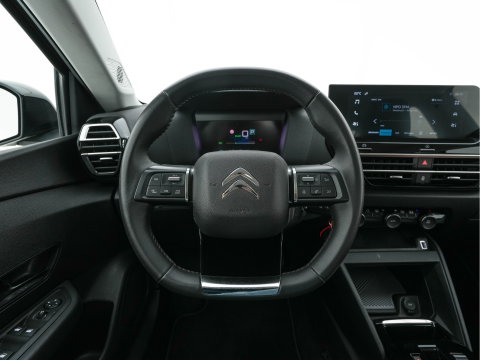 Citroën Ë-C4 X Feel Pack 50 kWh [ 3-Fase-11Kw ] {SOH-91%} (INCL-BTW) *HEATPUMP | FULL-LED | LEATHER-FABRIC | DIGI-COCKPIT | DAB | COMFORTSEATS | CAMERA | ECC | CARPLAY | LANE-ASSIST | PDC | CRUISE | 18''ALU*