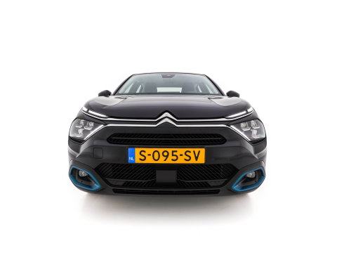 Citroën Ë-C4 X Feel Pack 50 kWh [ 3-Fase-11Kw ] {SOH-91%} (INCL-BTW) *HEATPUMP | FULL-LED | LEATHER-FABRIC | DIGI-COCKPIT | DAB | COMFORTSEATS | CAMERA | ECC | CARPLAY | LANE-ASSIST | PDC | CRUISE | 18''ALU*