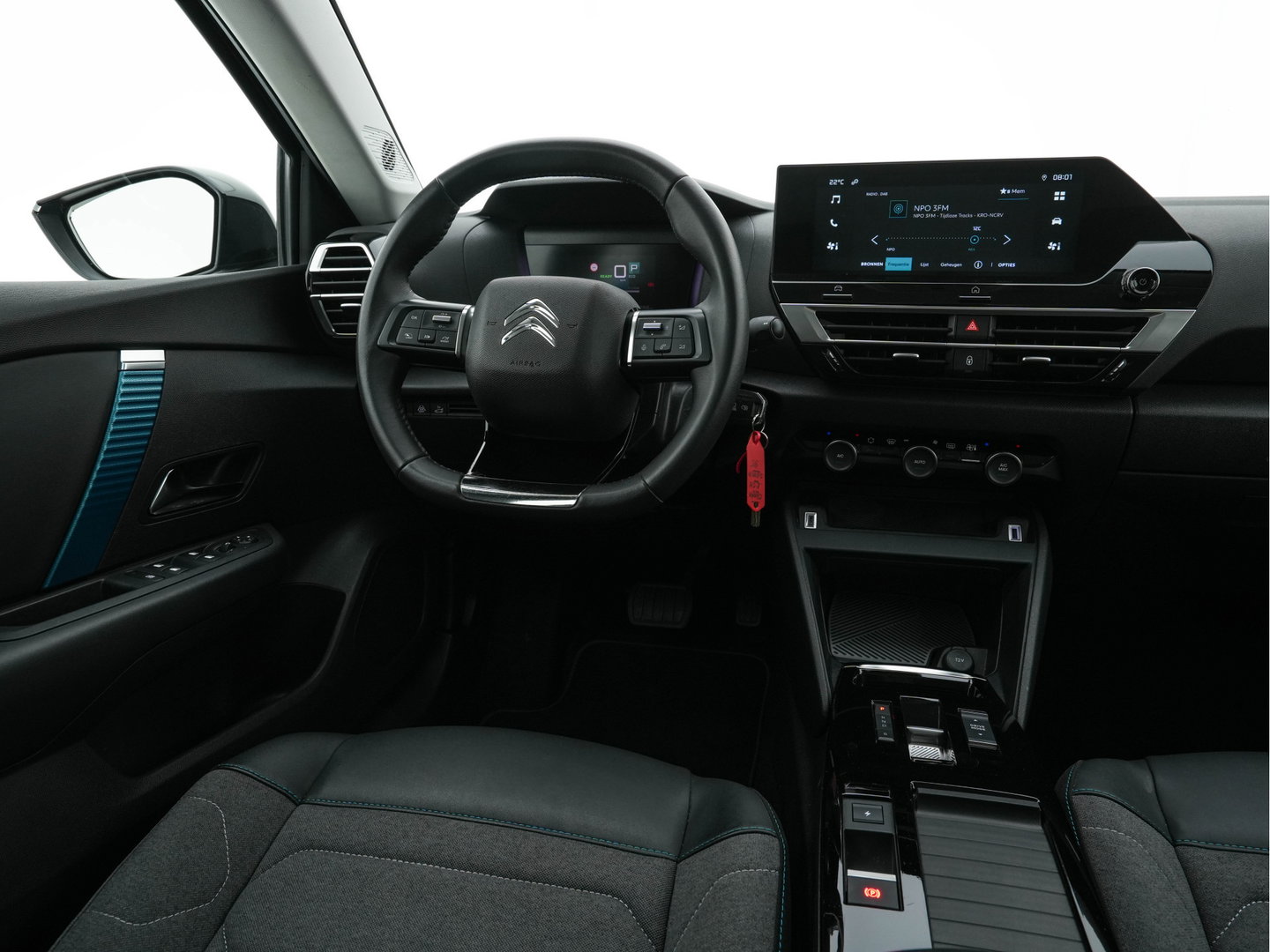 Citroën Ë-C4 X Feel Pack 50 kWh [ 3-Fase-11Kw ] {SOH-91%} (INCL-BTW) *HEATPUMP | FULL-LED | LEATHER-FABRIC | DIGI-COCKPIT | DAB | COMFORTSEATS | CAMERA | ECC | CARPLAY | LANE-ASSIST | PDC | CRUISE | 18''ALU*