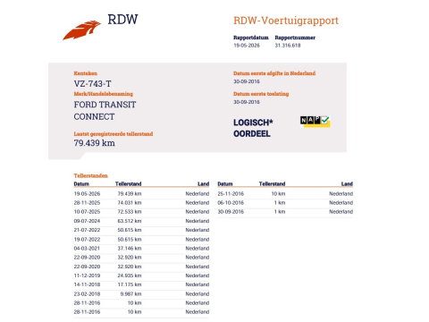Ford Transit Connect 1.0 Ecoboost Benzine Euro 6 - Airco - Trekhaak