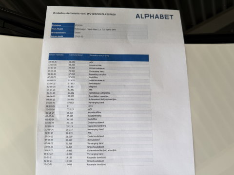 Volkswagen Caddy 2.0 TDI L2H1 BMT Maxi Comfortline / vaste prijs rijklaar € 15.950 ex btw / euro 6 / bpm vrij / ingerichte laadruimte / ex KPN / airco / cruise / pdc achter / omvormer !