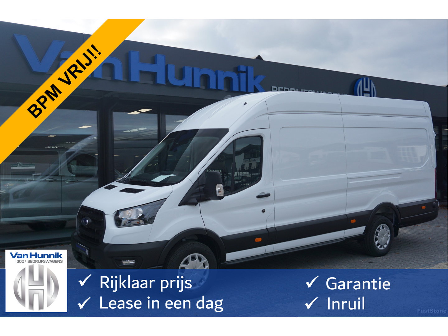 Ford Transit 350L 165PK RWD-10 AUT L4H3 BPM VRIJ!! Navi, Cam, Adap. Cruise, 270° Deur, 3.5T Trekgewicht!! NR. DJ01*