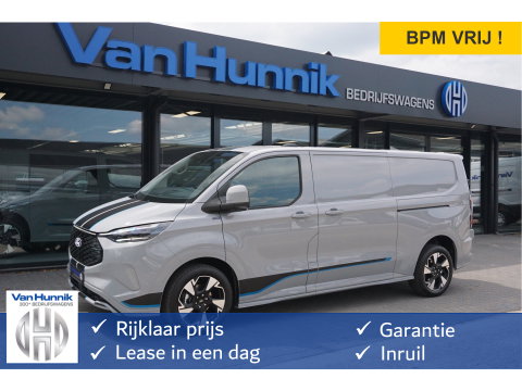 Ford Transit Custom 340L 218PK 71KWH Sport AUT Elektrisch Navi, ACC, 360° Cam, Matrix LED, B&O, 19" LM, 2x Schuifdeur!! NR. P01*
