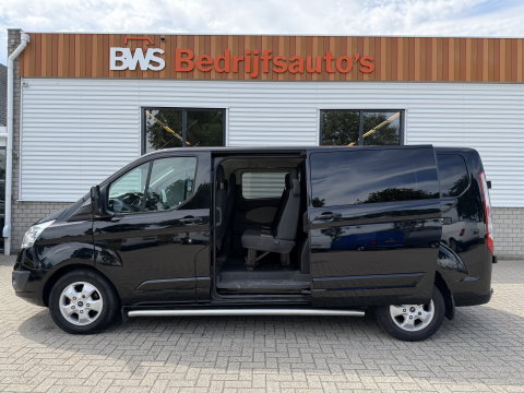 Ford Transit Custom 290 2.0 TDCI 130pk automaat L2H1 Limited DC 5 persoons / euro 6 / vaste prijs rijklaar € 14.950 ex btw / lease vanaf € 243 / dubbele schuifdeur / nieuwe distributie riem bij aflevering / zwart metallic