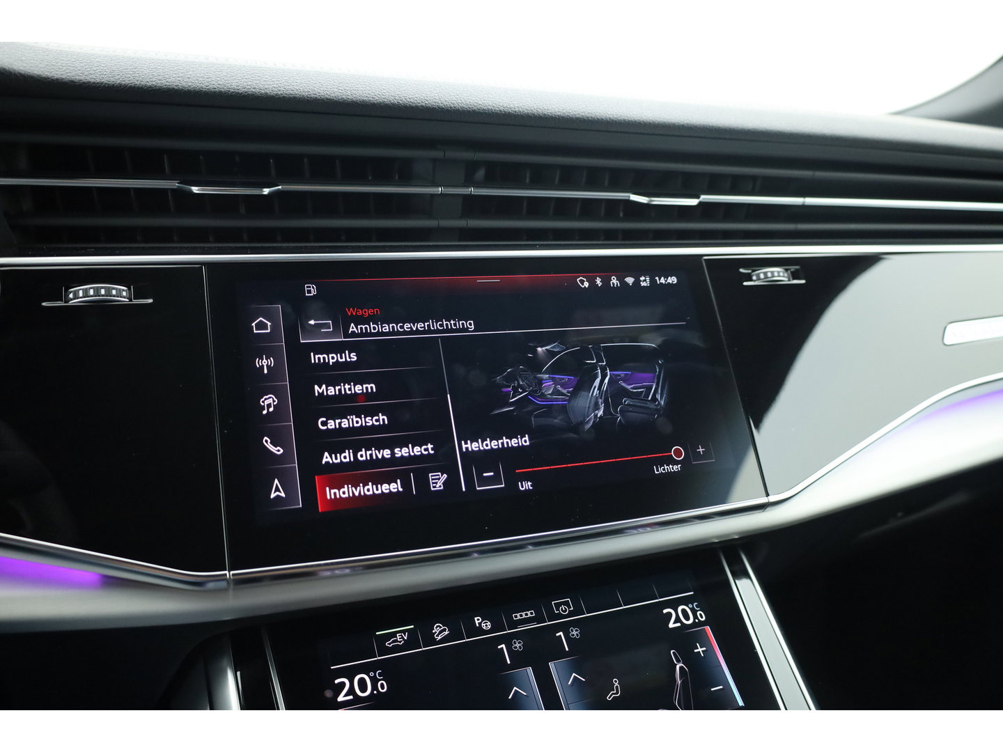 Audi Q8 60 TFSI e quattro Pro Line S Competition | Luchtvering | Pano | Matrix Led | AWD-besturing | Soft Close | 22'' RS | 360cam | B&O | Adapt. Cruise | Memory