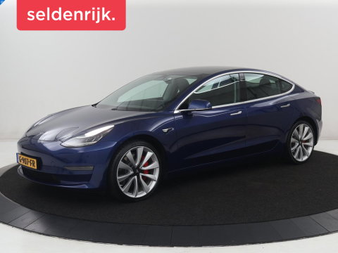 Tesla Model 3 Performance AWD 75 kWh | Traffic-Aware Cruise control | Leder | Lichtmetaal 20'' | Achterbank verwarming | Park assist | Climate control