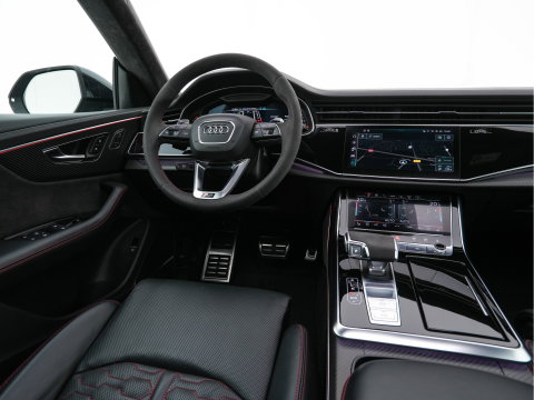 Audi RS Q8 4.0 TFSI Quattro * PANO | MILLTEK-EXHAUST | CERAMIC-BRAKES | CARBON-PACK | LEATHER | MEMORY-PACK | 4-WHEEL-STEERING | AIRSUSPENSION | BANG&OLUFSEN | ADAPTIVE-CRUISE | BLINDSPOT | TOPVIEW | SOFTCLOSE |  ....