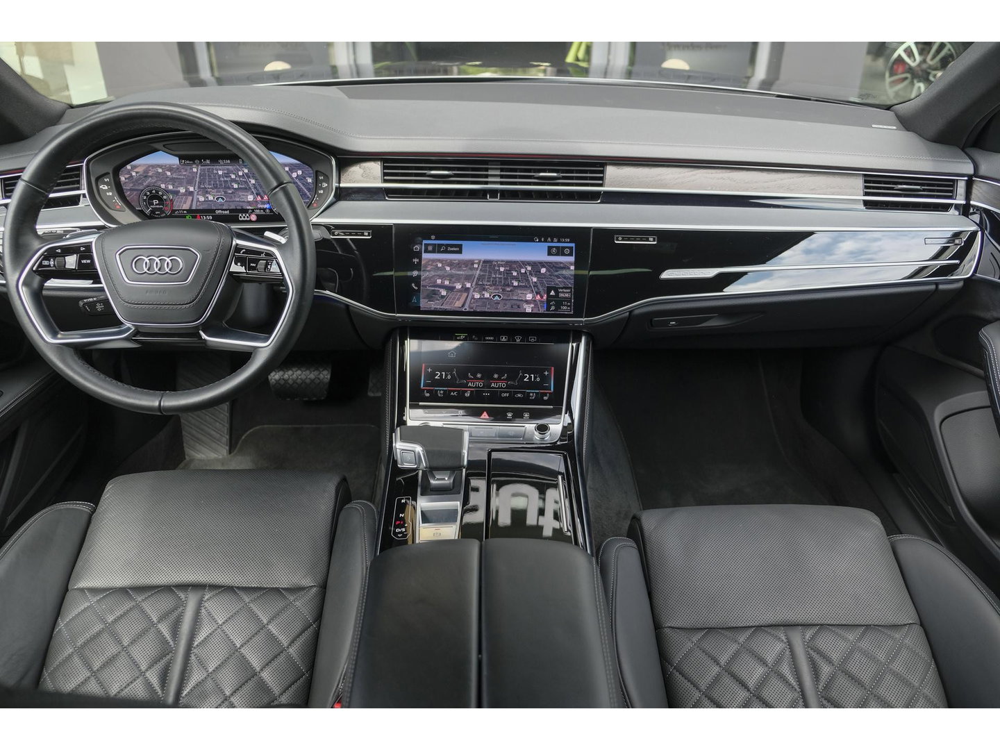 Audi A8 60 TFSIe 462pk S-Line Quattro Panoramdak *BTW* B&O 3d 4-Wielsturing RS stoelen Luchtvering Massage Stoelkoeling