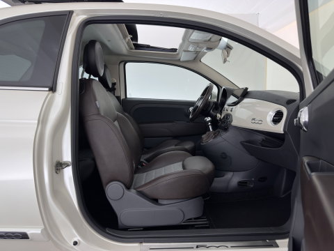 Fiat 500 1.4-16V Pop *PANO | LEATHER-FABRIC | CARPLAY | AIRCO | PRIVACY-GLASS | 18''ALU*