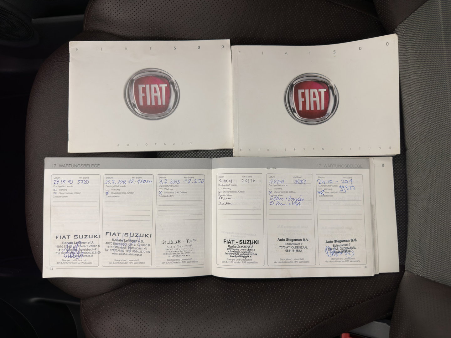 Fiat 500 1.4-16V Pop *PANO | LEATHER-FABRIC | CARPLAY | AIRCO | PRIVACY-GLASS | 18''ALU*