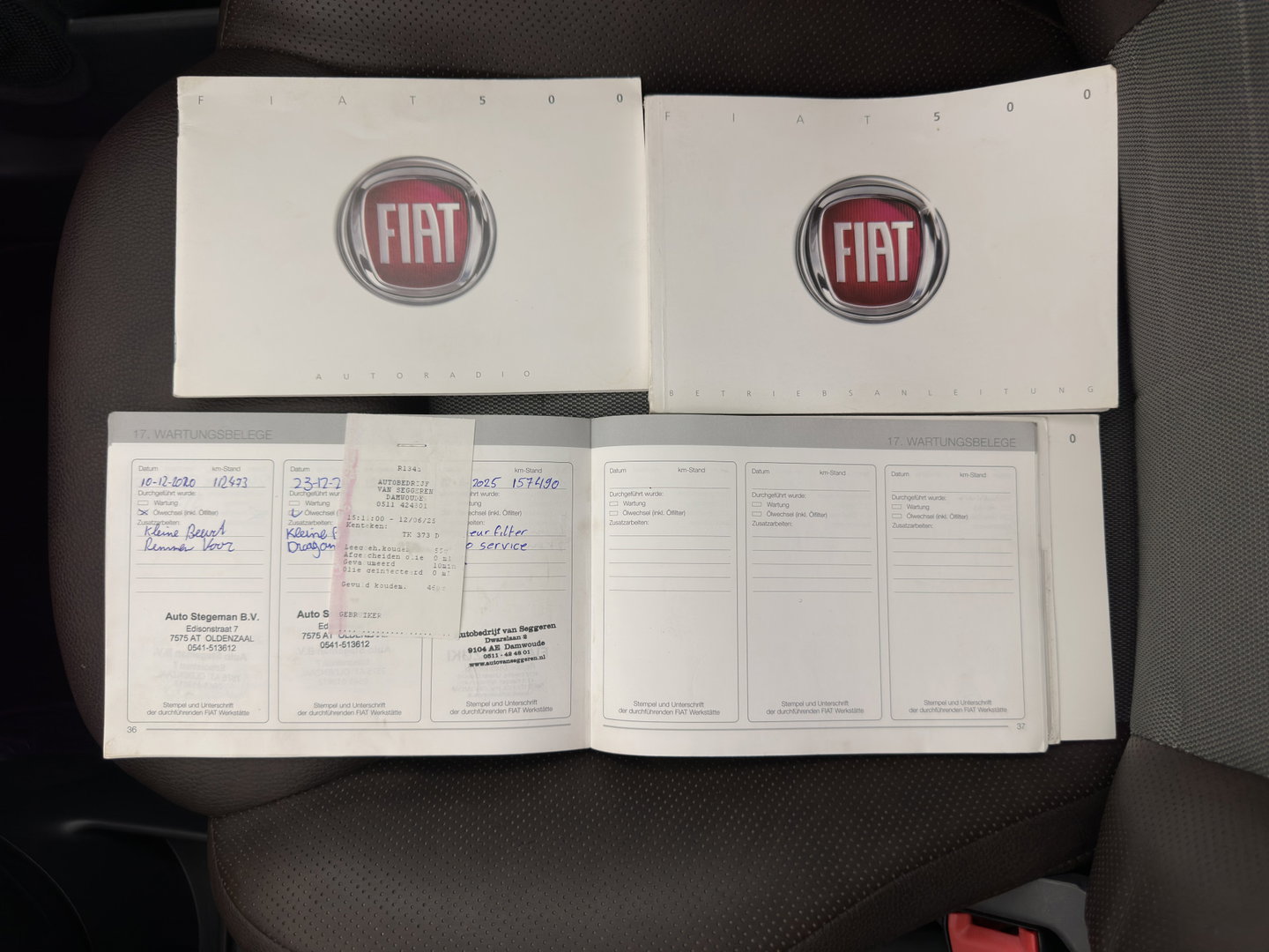 Fiat 500 1.4-16V Pop *PANO | LEATHER-FABRIC | CARPLAY | AIRCO | PRIVACY-GLASS | 18''ALU*