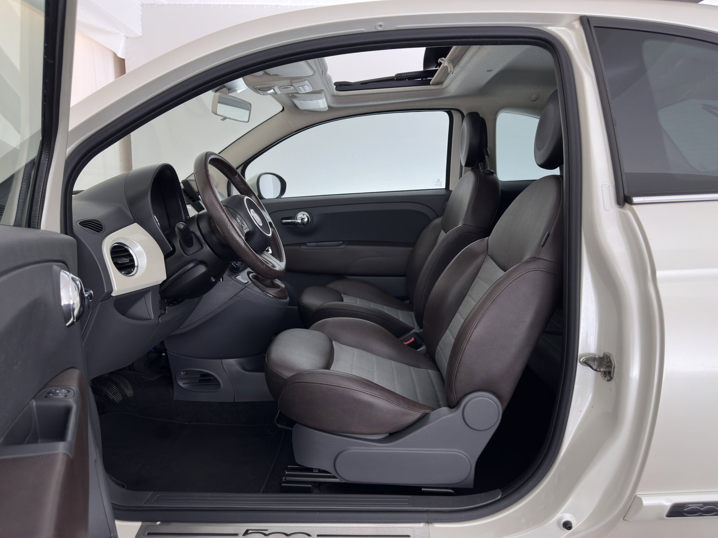 Fiat 500 1.4-16V Pop *PANO | LEATHER-FABRIC | CARPLAY | AIRCO | PRIVACY-GLASS | 18''ALU*