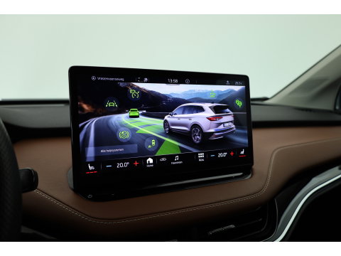 Škoda Enyaq iV 60 | RIJKLAAR!! | Warmtepomp | Adapt. Cruise | Trekhaak | Stoel- Stuurverw. | Memory | Keyless