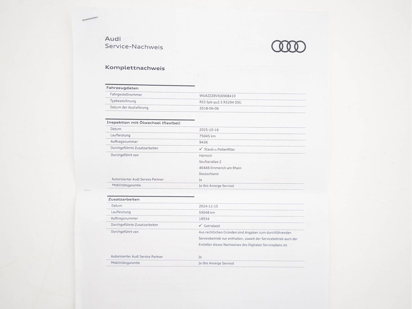 Audi RS3 Sportback 2.5 TFSI quattro *RS-SEATS | PANO | ADAPTIVE-CRUISE | NAPPA-LEATHER | BANG&OLUFSEN | CAMERA | KEYLESS | BLINDSPOT | NAVI-FULLMAP | DIGI-COCKPIT | PRIVACY-GLASS | SHIFTPADDLES | 19''ALU*