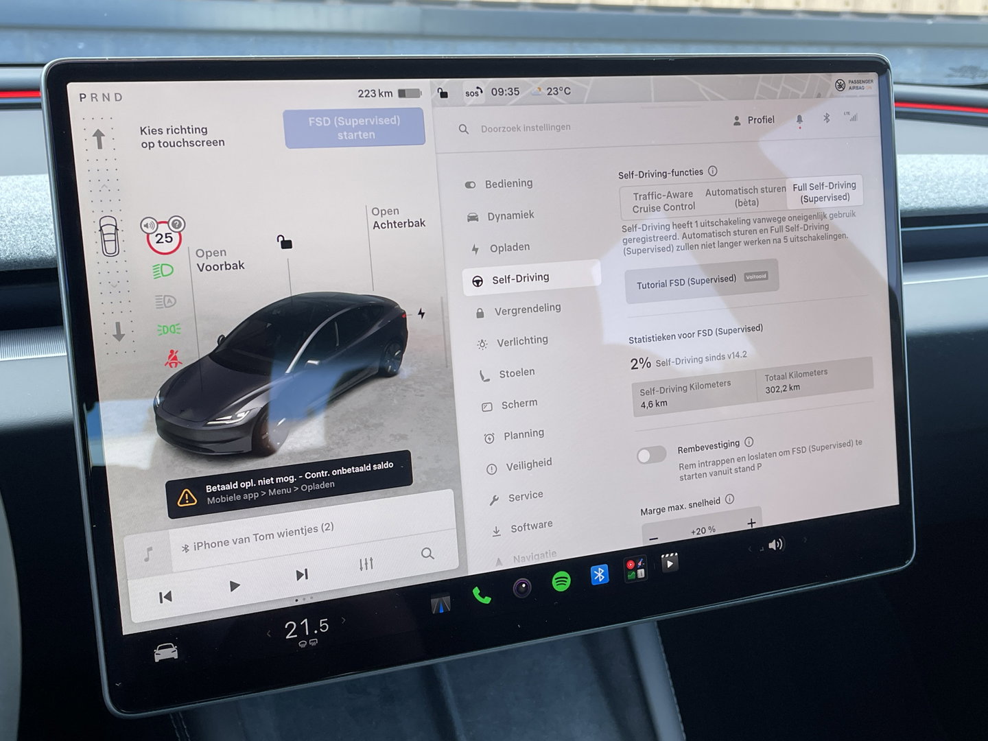 Tesla Model 3 Premium Long Range RWD 78 kWh | Marge! Financiering zonder aanbetaling | Full Self Driving | Stoelverkoeling | Bluetooth |