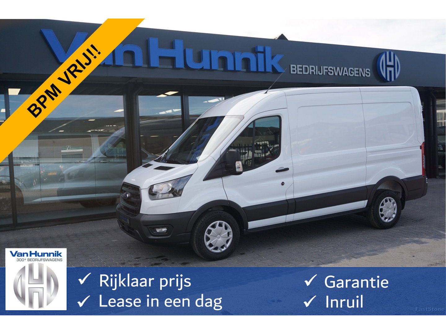 Ford Transit 350M 105PK L2H2 BPM VRIJ!! 12" Sync 4 Apple CP/Android A. Camera, Trekhaak!! NR. A19